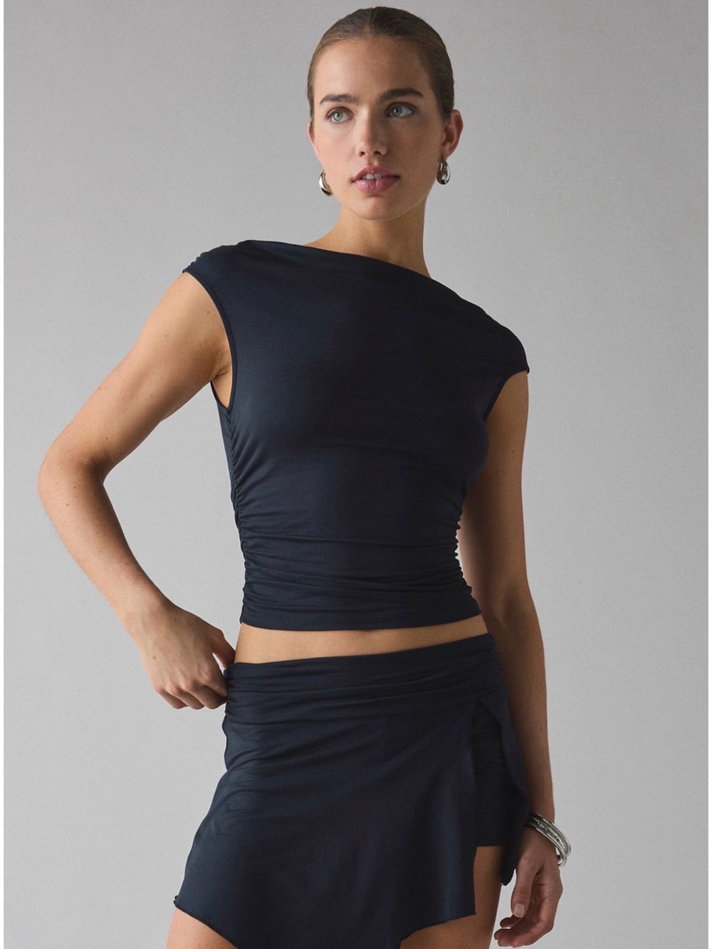 Urban Outfitters Boatneck Top and Asymmetrical Skort Set
